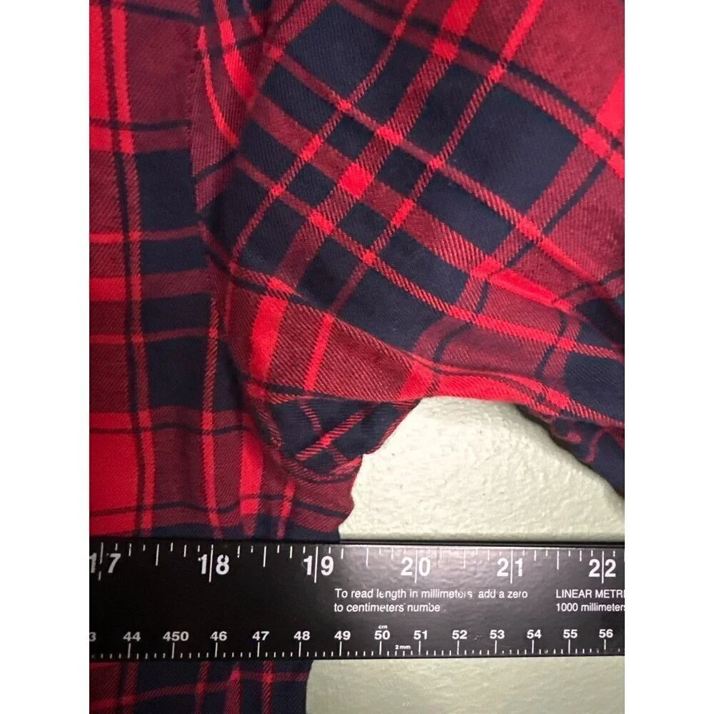 J.Crew Women’s S Red Navy Plaid 100% Cotton Button Down Soft Preppy Holiday